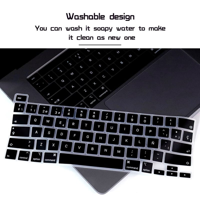 HRH Ultra Thin Spanish Language Silicone Keyboard Cover Skin for MacBook Pro 13 inch 2020(Model A2289/A2251/A2338 M1 Chip) and for MacBook Pro 16" 2019 (Model A2141) Accessories - Image 5